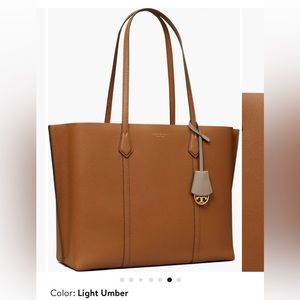 Perry Triple Compartment Leather Tote - Light Umber